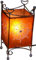 GURU SHOP Hennalampe Leder Tischlampe/Tischleuchte - Madras Weiß, 25x12x12 cm