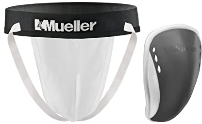 Mueller Herren Tiefschutz mit Flex Einsatz, Weiß, M
