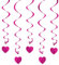Oblique Unique® Deckenhänger Spiral Girlanden mit Herzen - Farbe wählbar (Pink)