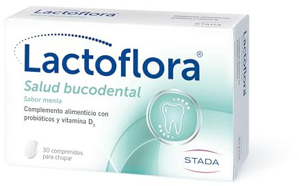 Lactoflora - Salud Bucodental - Protege la dentina y las encías y ayuda a elimiar el mal aliento - Sabor Menta -30 comprimidos para chupar