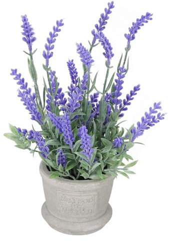 Winomo - Flores Artificiales de Lavanda en Maceta para decoración de casa o jardín