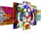 Runa Art - Bilder Löwe Graffiti 200 x 100 cm 5 Teilig XXL Wanddekoration Design Bunt 303551a