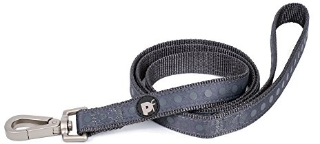 Petface Steel Tonal Dots Print Dog Lead, Medium, Grey