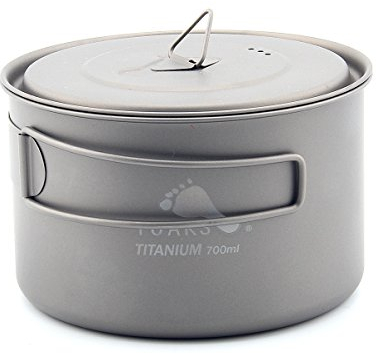 Toaks 700 ml Ultralight campeggio titanio pentola 0.3 mm spessore tazza di titanio con copertura