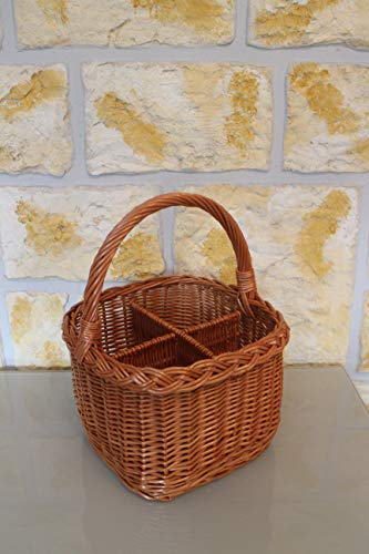 Marcus Flaschenkorb Einkaufskorb Weidenkorb Autokorb Weide Korbwaren Korb Flaschenträger