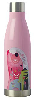 Maxwell & Williams - Bouteille Isotherme en Inox 18/8, Illustration Perroquet, Collection Pete Cromer, 500 ml - Rose