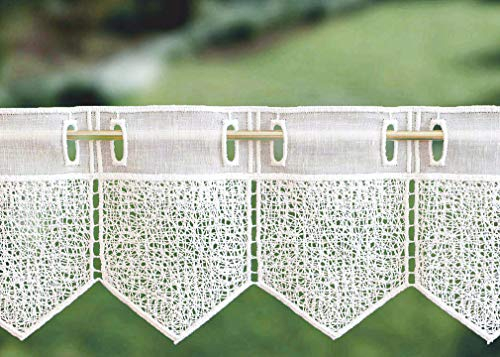 schmale Scheibengardine 15 cm weiß Spitze- ideal für kleine Fenster (15x100 cm)