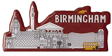 British Union Jack London Sights City Fridge Magnet Manchester Birmingham Newcastle Liverpool (Birmingham Cityscape Long Epoxy)