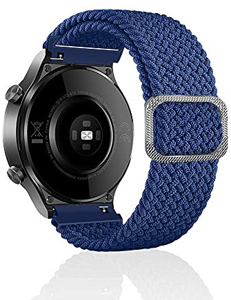 Rosok Correa Compatible con Huawei Watch Buds/GT 3 Pro 46mm/GT 3 46mm/GT Runner/GT 2 46mm/GT 2e/GT 2 Pro, Moda Transpirable, Correa de Tejer de Nylon para Huawei Watch 3/3 Pro - Azul