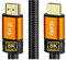 IBRA 2.1 Orange HDMI Cable 8K Ultra High-Speed 48Gbps Lead Supports 8K@60HZ, 4K@120HZ, 4320p, Compatible with Fire TV, 3D Support, Ethernet Function, 8K UHD, 3D-Xbox PlayStation PS3 PS4 PC etc- 4M
