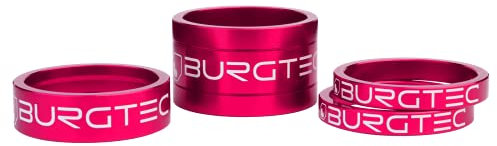 Burgtec Stem Spacer Kit - Pink/Mountain Bike MTB Part Match Component Lightweight Alloy Accessories Cycling Biking Cycle Trail Ride Style Race Downhill Freeride Dirt Jump Screw Spacer Headset Kit