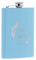 stempel-fabrik – personalisierbarer Flachmann in blau aus Edelstahl – Taschenflasche mit Wunschgravur und Geschenkverpackung – Gravierter Flachmann für Ausflüge, Jäger, Wanderer, Skifahrer