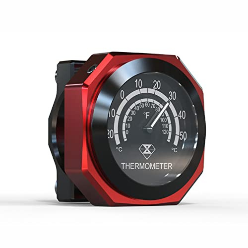 Baceyong Motorrad-Lenker-Thermometer, wasserdicht, leuchtend, Legierung, Temperaturanzeige Kompatibel mit Yamaha Kompatibel mit Kawasaki nachtsichtbares, fluoreszierendes Zeigerthermometer