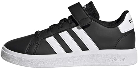 adidas Grand Court Elastic Lace and Top Strap Shoes Tennisschuhe, Core Black/Cloud White/Core Black, 34 EU