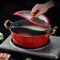 0 Olla Shabu de acero inoxidable 304 integrada con 2 tapas de vidrio, Olla antiadherente de piedra médica, Olla de sopa de 2 sabores for estufas de inducción y gas, 32 cm Cacerolas ( Size : 30cm )