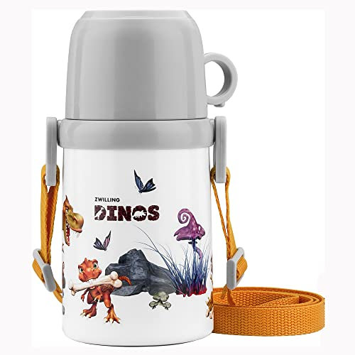 ZWILLING 12.8-ounce DINOS Thermo Bottle with Cup, White, 380ml