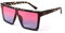 FEISEDY Vintage Flat Top Sonnenbrille Herren Damen Groß Verspiegelt UV400 Schutz Randlose xxl Sonnenbrille Eckig B2470