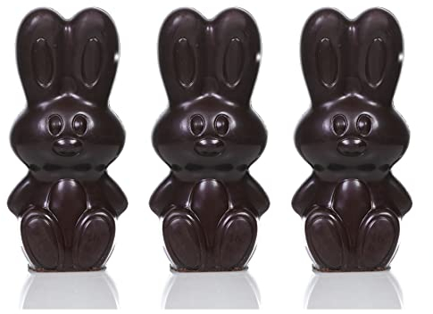 Kings Schokoladen-Osterhase (3er Set) - Köstliches und originelles Ostergeschenk - Aus der Sylter Manufaktur von Sternekoch Johannes King (Dunkle Schokolade)