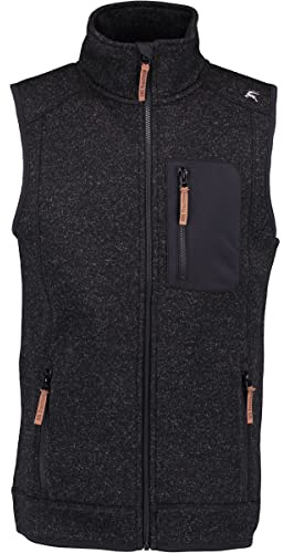 OS Trachten Orbis Herren Weste Strick-/Fleeceweste Freizeitweste mit Stehkragen Klesi, Größe:6XL, Farbe:anthrazit