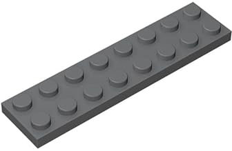 Classic Building Plate 2x8, 200 Piece Dark Grey Bulk Plates, Compatible with Lego Parts and Pieces 3034, Compatible with All Major Brick Brands(Colour:Dark Grey)