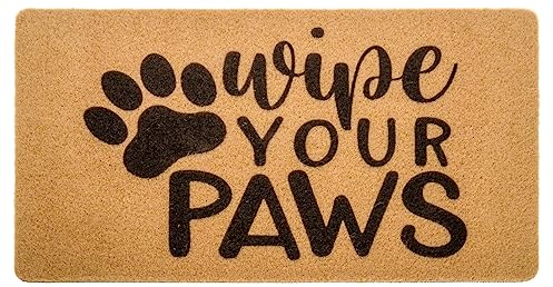 KorhLeoh Welcome Door Mats for Outdoor Entrance Funny Door Mat Wipe Your Paws Floor Mat, Welcome Mats for Front Door Indoor Non Slip Backing Rubber Mat for Outside Dog Doormat Pet Mats