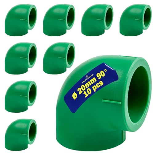 10 Piezas Codo Termofusión con Ángulo de 90° Ø 20 mm es de Polipropileno - Garantía de 10 Años - MONTERAL