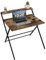Vida Designs Folding Desk 82cm No Assembly Computer Desk With Shelf Modern Space Saving Writing, Study, PC Table for Home Office (Dark Wood)