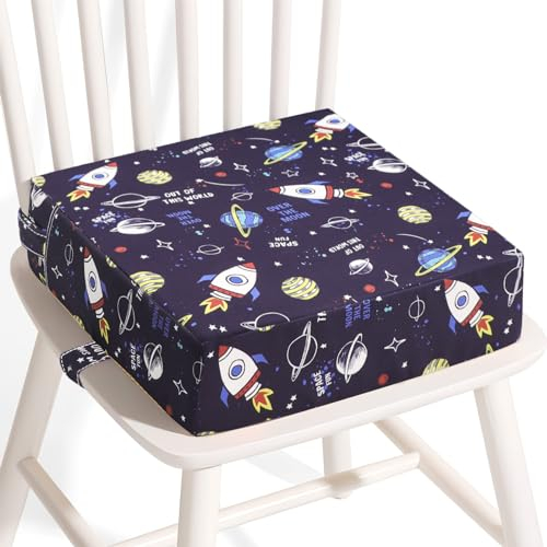 Rehausseur de Chaise pour Enfant, Motif de Dessin Animé Portable Rehausseur de chaise de salle à manger, avec 2 sangles à boucle de sécurité, Adapté pour les Repas des Jeunes Enfants