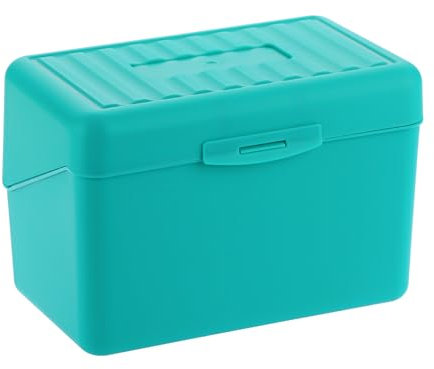 BSTKEY 4 x 6 inch Plastic Index Card Holder Recipe Card Box, 1 Green Flash Card Case Note Card Box Storage Organizer for 10 x 15cm Index Card Flashcard Recipe (No Cards)