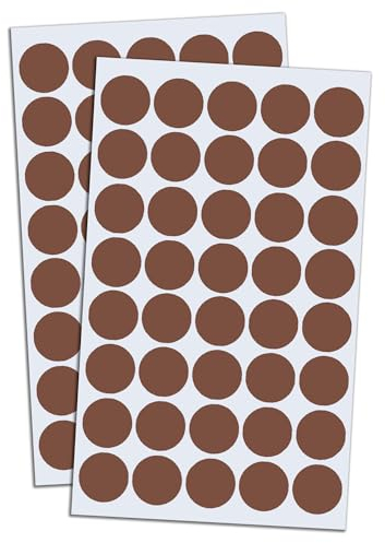 2000 Stück, 20mm Punktaufkleber Klebepunkte Aufkleber Etiketten Markierungspunkte Selbstklebende - Braun