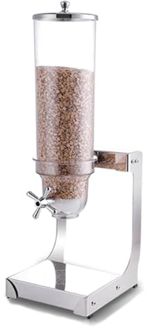 YOtat 3.5L/10.5L Dry Food Dispenser, Single Head Cereal Dispenser Countertop Cereal Container Storage Dispenser with PC Bucket And Stainless Steel Base for Home Kitchen,three heads (A Single head)