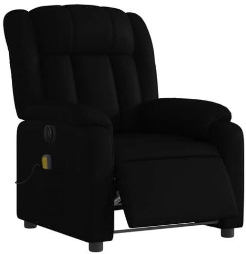 vidaXL Relaxsessel, Elektrisch Sessel mit Liegefunktion, Fernsehsessel Verstellbare Rückenlehne Fußstütze, Liegesessel Ruhesessel Polstersessel, Schwarz Kunstleder