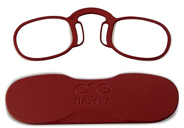 Flexsee LIGHT Bügellose Lesebrille unisex rechteckig - 5 Farben / 5 Dioptrien (ROT, 1, Dioptrien)