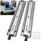 HLC Heavy Duty Locking Drawer Slides 1 Pair Full Extension Drawer Slides with Lock 100 kg Load Capacity 3-fold Full Extension Side Mount Ball Bearing Industrial Locking Rail Silver (650mm(26 inch))