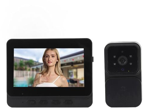 Ring Doorbell Wireless, Campanello con Fotocamera da 8 MP, System di Videocitofono 1080P con Microfono HiFi, Conversazione Bidirezionale, Schermo a Colori da 4,3 Pollici