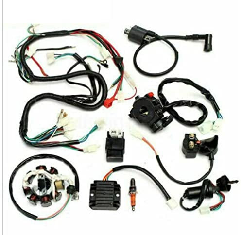 Câble électrique complet - Faisceau de câbles redresseur ATV Quad 150-250 300 CC - Bougie d'allumage solénoïde - Interrupteur à clé - Kit de réparation de rechange