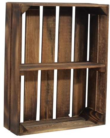 CHICCIE 5 Set Holzregal Schmalhanz 50x40x15cm - Geflammt 1x kurzes Regal