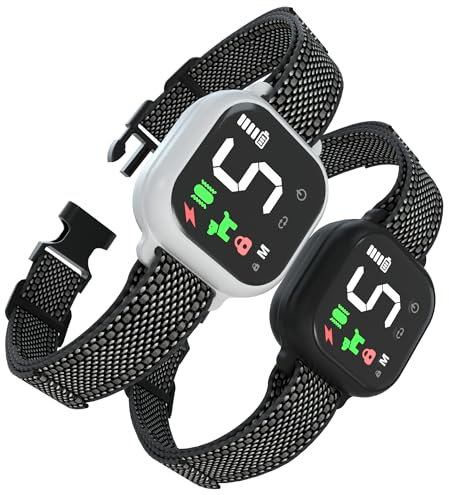 Meloive Collier Anti Aboiement Chien Automatique,Anti-aboiement Intelligent,3 Modes Son/Vibration/Choc Statique,8 Niveaux de Sensibilité,Étanche et Rechargeable,Lot de 2