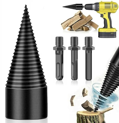 Festberg Holzspalter Bohrer – 32/42mm Original Fällkeil für Akkuschrauber, Holzspalter Bohrer für effizientes Brennholzspalten – Hochwertiges Forstwerkzeug (32mm)