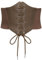SCARLET DARKNESS Steampunk Damen Corset Unterbrust Halloween Karneval Fasching Miedergürtel Rot Braun M