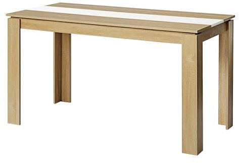 FURNITABLE Esstisch, Esszimmertisch Holztisch für Küche, Großer Tisch für 6, 140x70x75cm, Eiche und Weiß