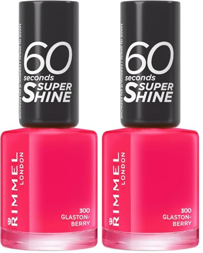 Rimmel London 60 Seconds Super Shine by Rita Ora Nail Polish, 300 Glaston-Berry, 8 ml (Pack of 2)