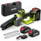 Supstable Mini Motosega A Batteria Da 6 Pollici, 8000 mAh, Lubrificazione Automatica, Motore Brushless 800 W, 2 Batterie, 2 Catene Di Ricambio E Caricabatterie, Sega Elettrica Portatile Per Giardino
