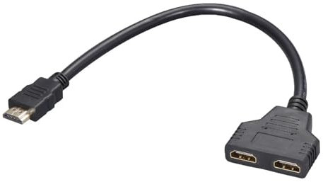 Oupdate Câble Adaptateur Repartiteur HDMI 1080p Mâle vers Double Femelle Sorties Prise avec Câble 30cm Doubleur Splitter HDMI HUB Multi Écran PC pour HDTV HD LED Moniteurs LCD et Projecteurs
