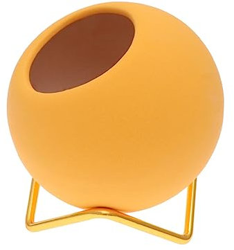 Happyyami Pot De Fleurs Céramique Et Acier Galvanisé Rond pour Maison Et Décoratif