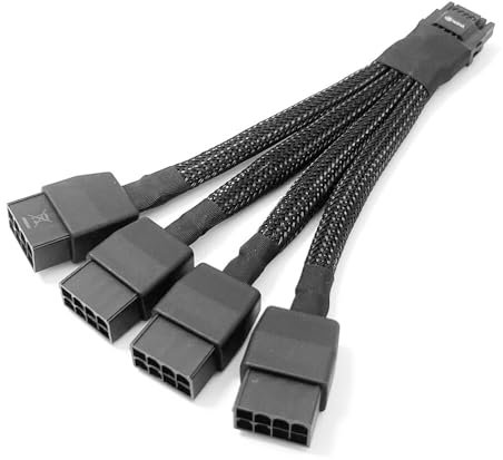 ZAHARA Cavo PCIe 12VHPWR 4x8P a 16P per RTX 4090/4080-15CM 16AWG (GPU Power Cable, 16-Pin 12+4 Connector,)