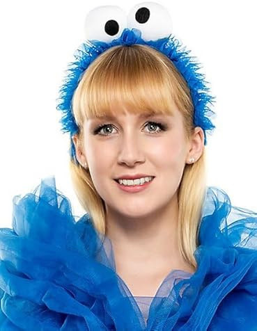 Maskworld Die Sesamstraße – Krümelmonster Haarreif mit Kulleraugen - blaue Kostüm-Kopfbedeckung zu Karneval & Motto-Party