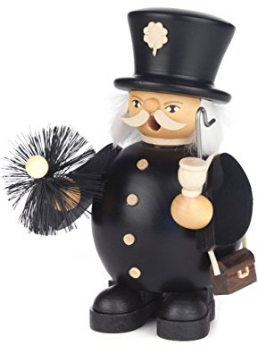 Räuchermann Schornsteinfeger schwarz von DREGENO SEIFFEN 22 cm – Original erzgebirgische Handarbeit, stimmungsvolle Weihnachts-Dekoration