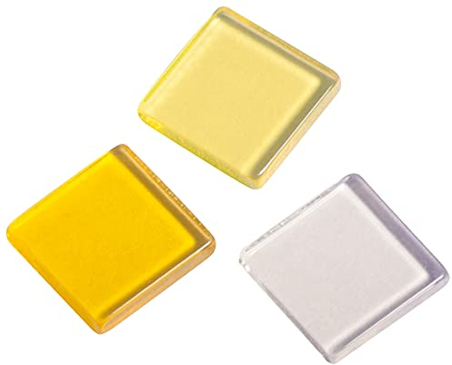 Rayher Acryl Mosaik, transparent 1x1cm, ca. 205Stück, SB-Box 50g , Gelbtöne-Mischung, quadratisch, Kunststoffsteine, Kunststoffmosaik durchscheinend, 14540159