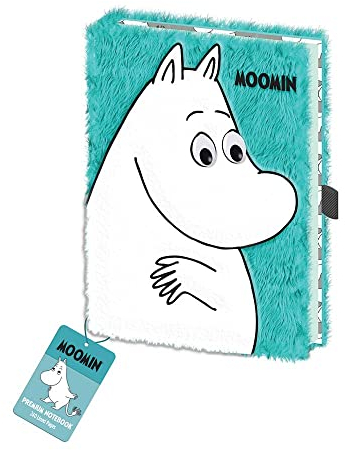 Grindstore Moomin Notizbuch aus Kunstfell, DIN A5, 240 linierte Seiten (Moomintroll Design) - Offizielles Lizenzprodukt